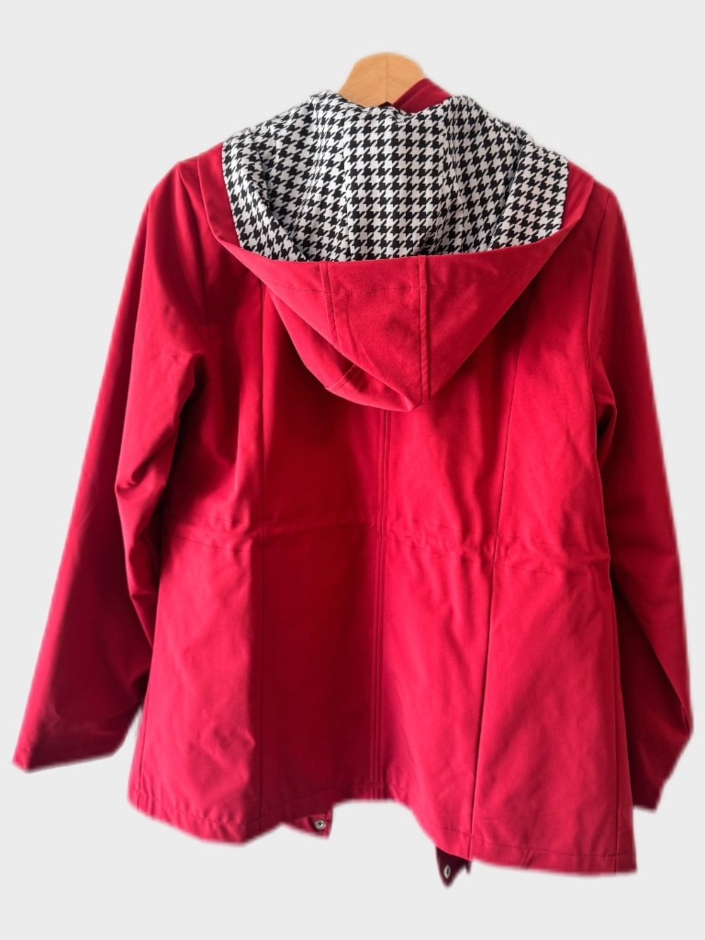 Market & Spruce Regan Red Rain Jacket Houndstooth NWT Small - Picture 3 of 6